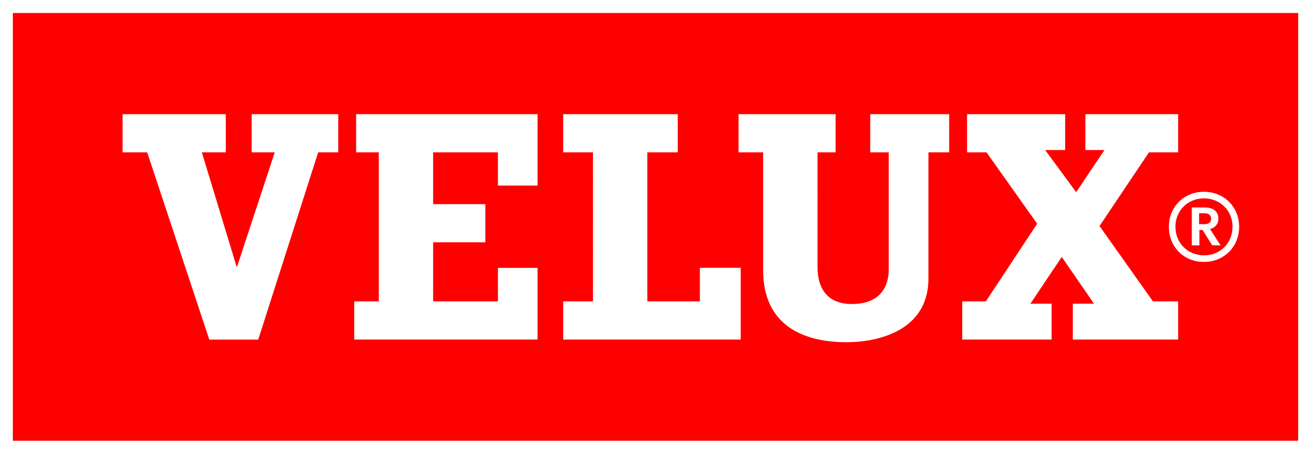 Logo blanc et rouge Velux