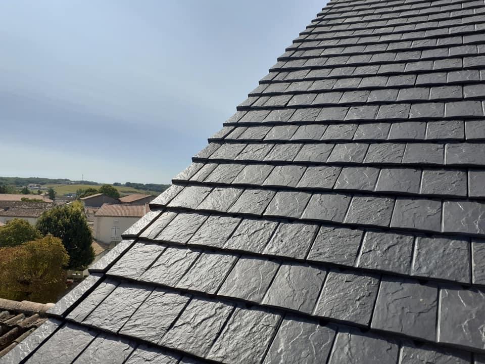 Toiture en ardoise avec vue sur campagne